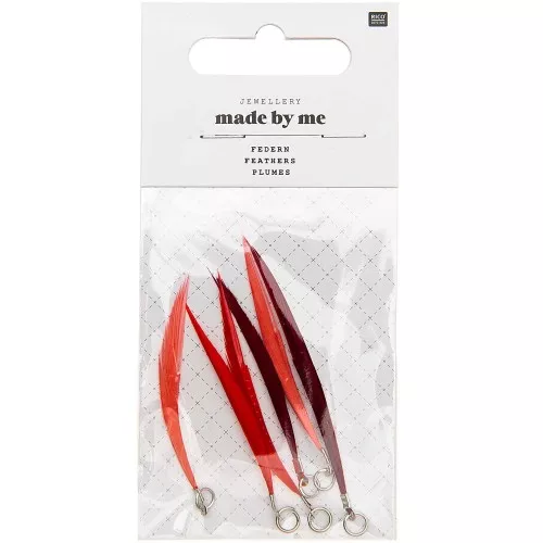 Assortimento di piume 5cm per la decorazione & l'hobbistica Rosso