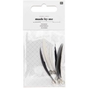 Assortimento di piume 5cm per la decorazione & l'hobbistica - Bianco e nero|raw }}