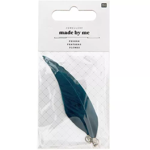 Assortimento di piume 7cm per la decorazione & l'hobbistica Blu Anatra