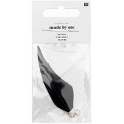 Assortimento di 2 piume 7cm per la creazione di bijoux - Nero|raw }}