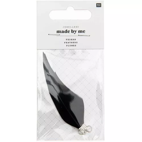 Assortimento di 2 piume 7cm per la creazione di bijoux - Nero