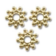 Intercalari metallo mm. 12 dorato con oro fino x4|raw }}