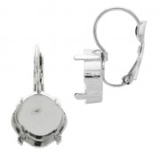 Orecchini con ganci chiusi castone cabochon 4470 mm. 12 rodio x2|raw }}