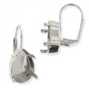 Orecchini con ganci chiusi castone 4320 mm. 14X10 rodio x2