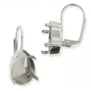 Orecchini con ganci chiusi castone 4320 mm. 14X10 rodio x2