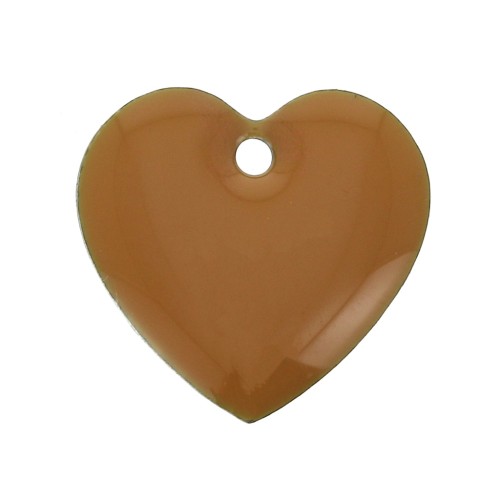 Ciondolo in metallo e resina epossidica 15 mm Senape x4