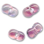 Perline di vetro Farfalles Peanut 6,5x3,2 mm - Grigio cristallo - Rosa x20g|raw }}
