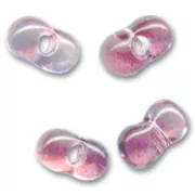 Perline di vetro Farfalles Peanut 6,5x3,2 mm - Grigio cristallo - Rosa x20g