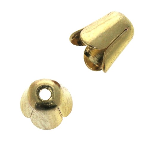 Coppette tulipano 4 mm Dorato con oro fino x10