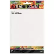 10 Fogli bianchi Yupo 127x177 mm per inchiostro ad alcool Ranger -Tim Holtz