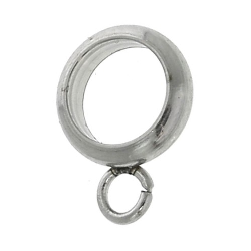 Passante con anellino per ciondoli 7x2 mm acciaio inox x4