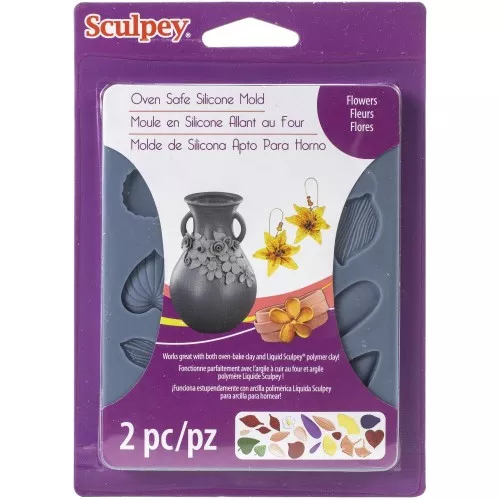 Stampo in silicone Sculpey - Fiori e foglie x1