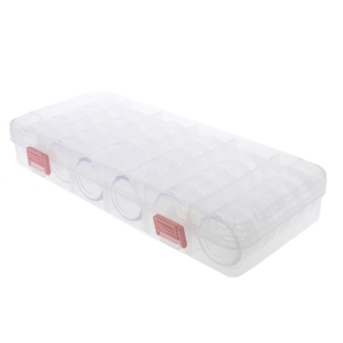 Scomparti per perline, rocailles e piccoli elementi 27x12x4.5 cm 28 scatoline