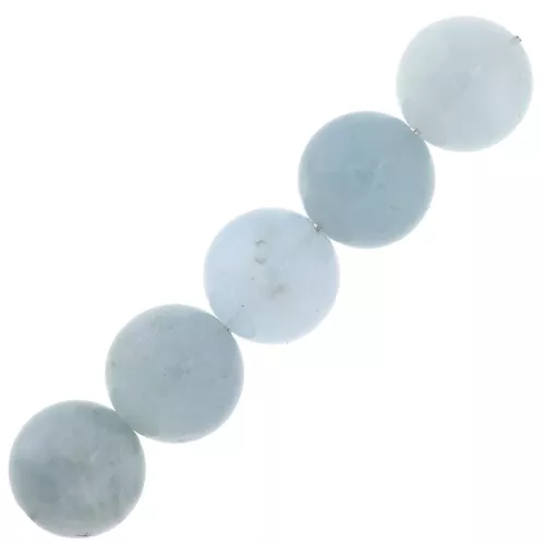 Gemme rotonde forate 6 mm Acquamarina x15