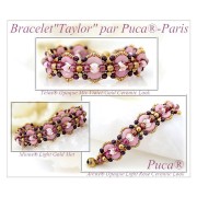 Perle in vetro Télos® par Puca® 4x12 mm Jet Hematite x10g