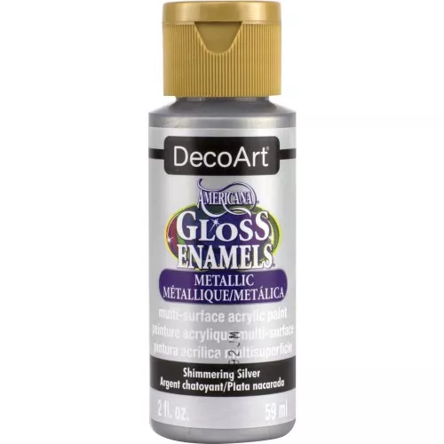 Pittura acrilica multisuperfici DecoArt Americana Gloss - Shimmering Silver x59ml