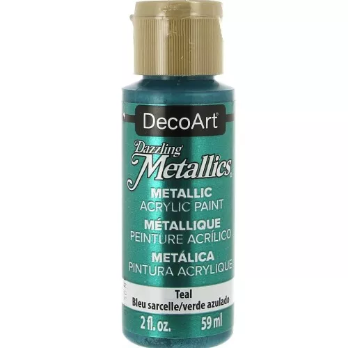 Pittura acrilica metallica DecoArt Dazzling Metallics - Teal x59 ml