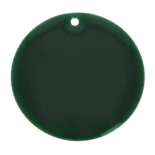 Ciondolo rotondo in metallo e resina epossidica - Verde pino x1