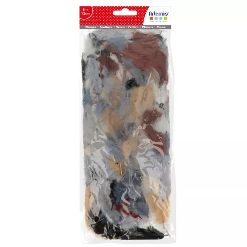 Piume 8 -12 cm per bijoux e decorazione DIY - Naturale x10gr