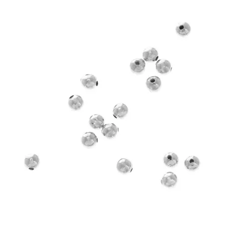 Perline lisce in ottone 2 mm - Placcatura argento fino x1000