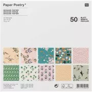 Assortimento di carta per origami Paper Poetry Giardino giapponese x50 fogli
