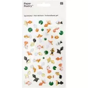 Foglio di 44 adesivi in rilievo Giardino Giapponese- Paper Poetry Koïs/Loto x1