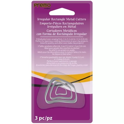 Set di stampini cut per modellaggio e pasta polimerica - Rettangoli irregolari x3