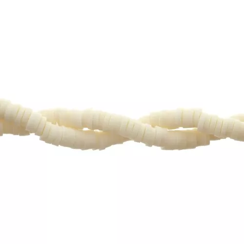 Perle rondelle in pasta polimerica Heishi 4x1 mm Avorio x39 cm