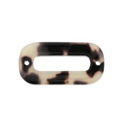 Distanziatore in acetato di cellulosa 30x15 mm Guscio di tartaruga Bianco/Nerox1
