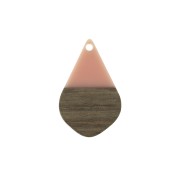 Pendente goccia in resina e  finto legno  28x18 mm Salmone / Marrone x1|raw }}