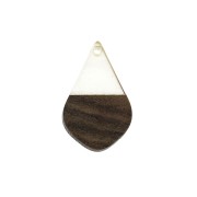 Pendente goccia in resina e  finto legno  28x18 mm Trasparente/ Marrone x1|raw }}