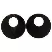 Pendenti rotondi in corno fantasia etnica 50 mm Nero x2