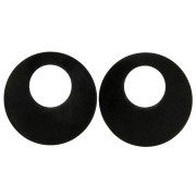 Pendenti rotondi in corno fantasia etnica - 50 mm Nero x2