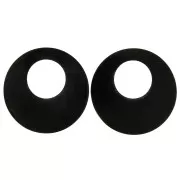 Pendenti rotondi in corno fantasia etnica - 50 mm Nero x2