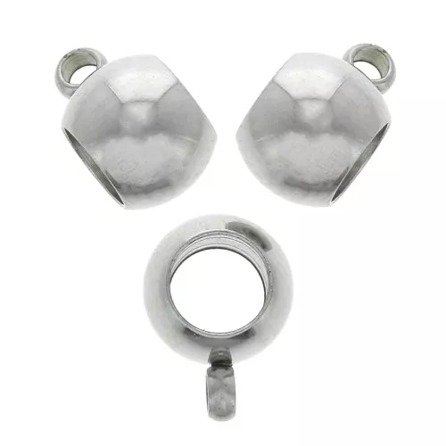 Perla per ciondolo 8,8x6 mm - Acciaio inossidabile 304 x4