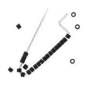 Spilla da decorare con perline, ciondoli & pompons 26 mm Placcatura argento finx1