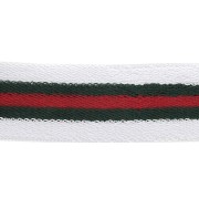 Nastro elastico spugna largo per cucito 40 mm Bianco/verde/rosso x50cm