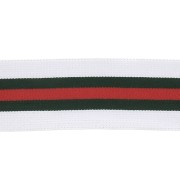 Nastro elastico spugna largo per cucito 40 mm Bianco/verde/rosso x50cm