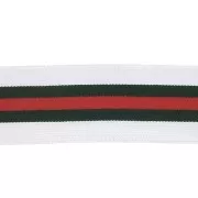 Nastro elastico spugna largo per cucito 40 mm Bianco/verde/rosso x50cm
