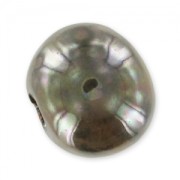 Perlina in ceramica mm. 15 Khaki iridato|raw }}