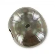 Perlina in ceramica mm. 15 Khaki iridato