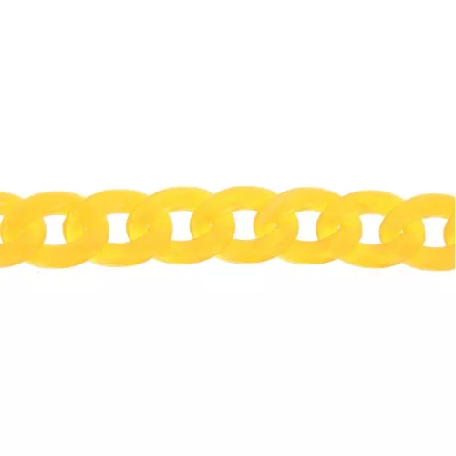 Catena plastica brillante maglie ovali intrecciate 29x21 mm - Giallo x50 cm