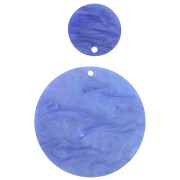 Ciondolo tondo in plexiglas 18 mm effetto perlato - Blu x1