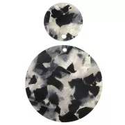 Pendente rotondo in plexiglas maculato - Beige / Nero x1