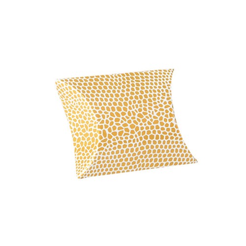 Bustina in cartone 7x7.5x2.3 cm Effetto pelle di serpente Bianco e Dorato x1