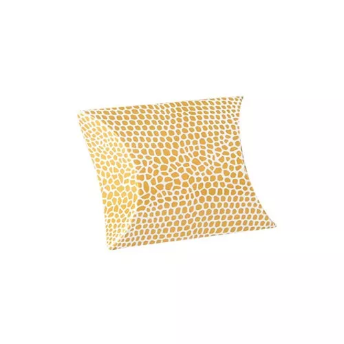 Bustina in cartone 7x7.5x2.3 cm Effetto pelle di serpente Bianco e Dorato x1