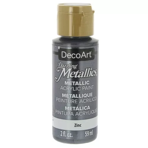 Pittura acrilica decorativa DecoArt Dazzling Metallics - Zinco x59 ml
