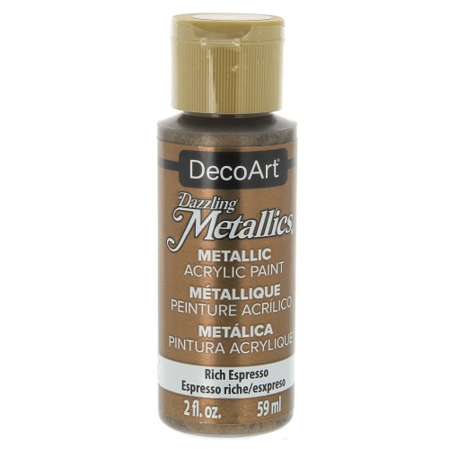 Pittura acrilica decorativa DecoArt Dazzling Metallics - Rich Espresso x59 ml