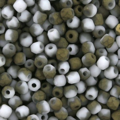Faccette da 2 mm - Chalk White Amber Mat x50