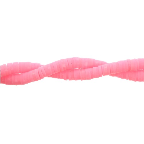 Perle rondelle in pasta polimerica Heishi 3x1 mm Rose Bonbon x45 cm